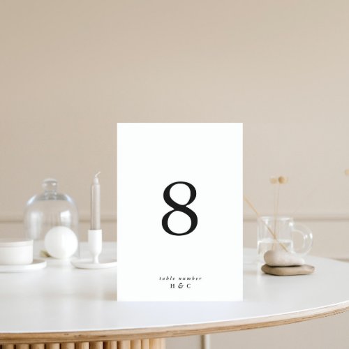 Black Simple Plain Modern Wedding Table Table Number