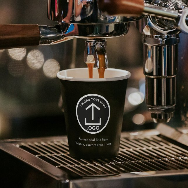 Black Simple Professional Business Logo & Text Paper Cups (Black Simple Professional Business Logo & Text Paper Cups)