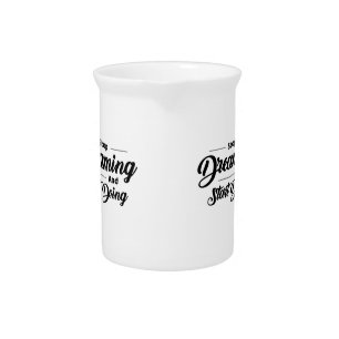 Black Simple Quotes Porcelain Pitcher