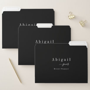 Black Simple Script Modern Luxury Professional File Folder