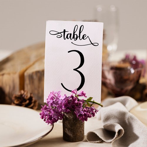 Black simple sign  35x5 table number  Table 3