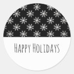 Black Simple Snowflake Holiday Stickers