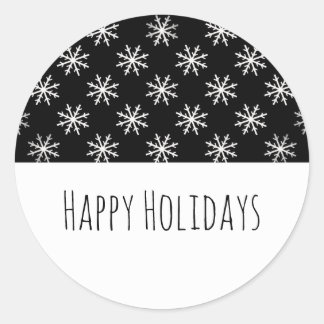 Black Simple Snowflake Holiday Stickers