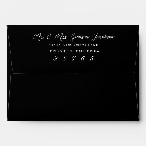 Black Simple Type Return Address A7 Envelope