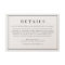 Black Simple Typography Formal Wedding Details