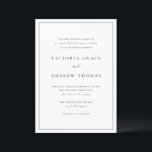 Black Simple Typography Formal Wedding Invitation<br><div class="desc">Invite guests to your wedding with this customizable elegant wedding invitation. It features simple typography,  modern calligraphy and a simple border. Personalize this simple wedding invitation by adding your event details. This taupe wedding invitation is perfect for any wedding season.</div>