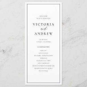 Black Simple Typography Formal Wedding Program