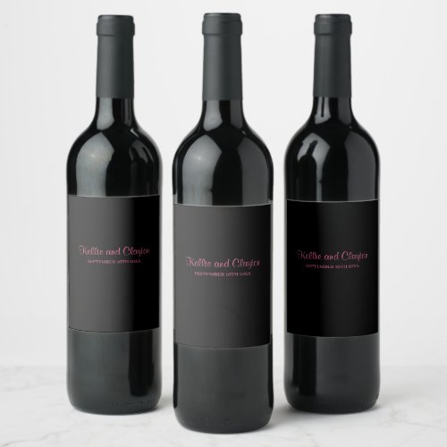Black Simple Wine Label