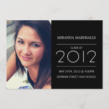 Black Simplicity Photo Graduation Announcements by AllyJCat at Zazzle
