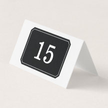 Black Simply Elegant Folded Table Card