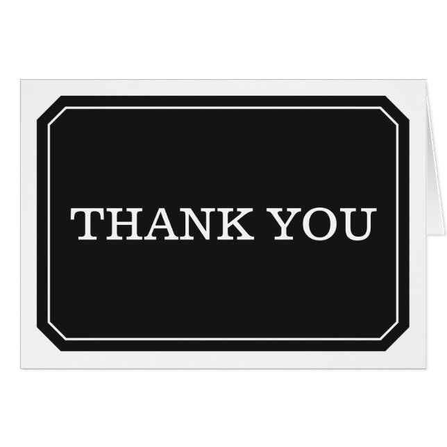 Black Simply Elegant Thank You Card (Front Horizontal)