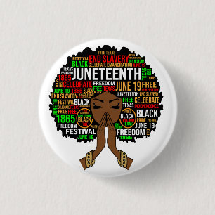 Black Sista Gal Melanin Woman Juneteenth Queen Button