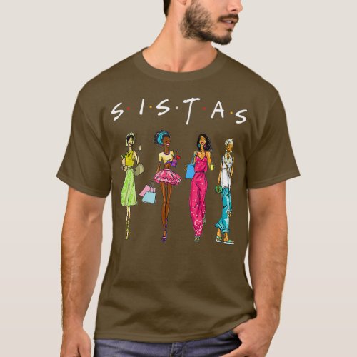 Black Sistas Queen Melanin African American T_Shirt