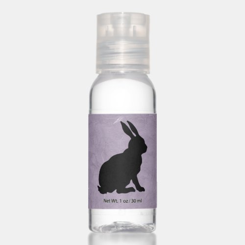 Black Sitting Rabbit Silhouette Form Pretty Purple Hand Sanitizer