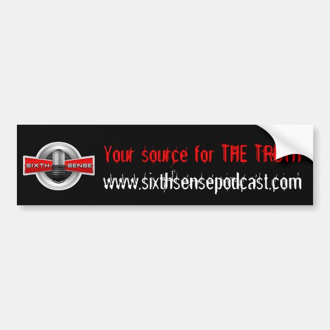 Black Sixth Sense Logo Bumper Sticker - Customized (Front)