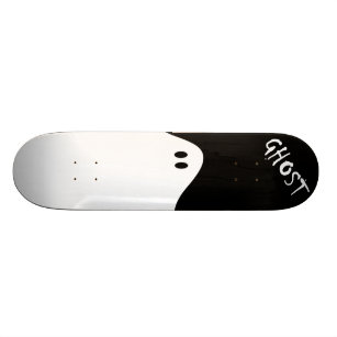 Black Skateboard and White Ghost