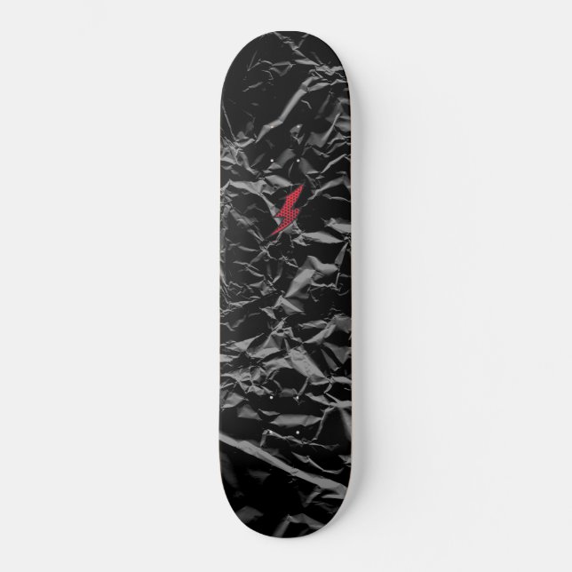Black Skateboard - Black crumpled Skateboard  (Front)