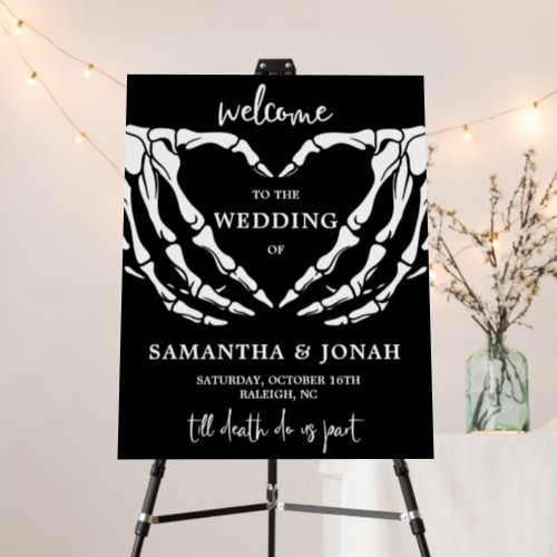 Black Skeleton Gothic Halloween Wedding Foam Board