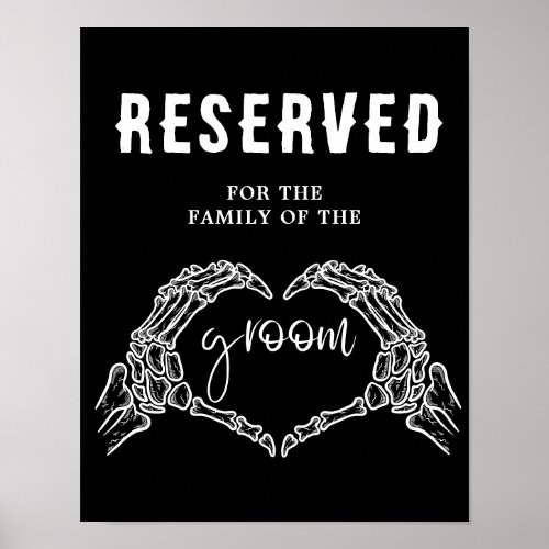 Black Skeleton Gothic Halloween Wedding Signs