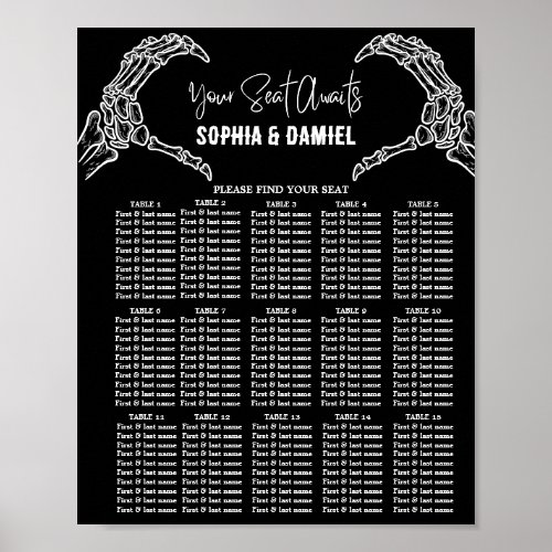 Black Skeleton Gothiic Halloween Wedding Poster