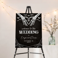 Black Skeleton Heart Goth Wedding Welcome