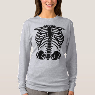Black Skeleton Rib Cage T-Shirt