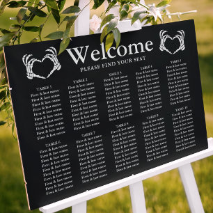 Black Skeleton Til Death Wedding Seating Chart Foam Board