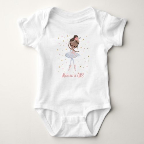 Black Skin ballerina tutu cute girl first birthday Baby Bodysuit