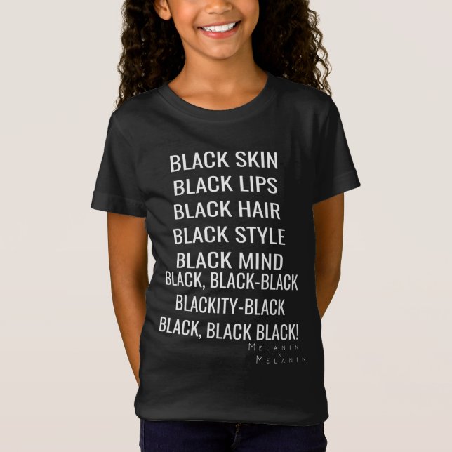 Black Skin Hair Lips Nails Mind Blackity Black His T-Shirt (Front)