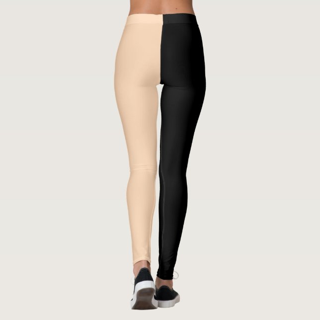 Black Skin Tone Leggings Eye Catching Simplicity (Back)