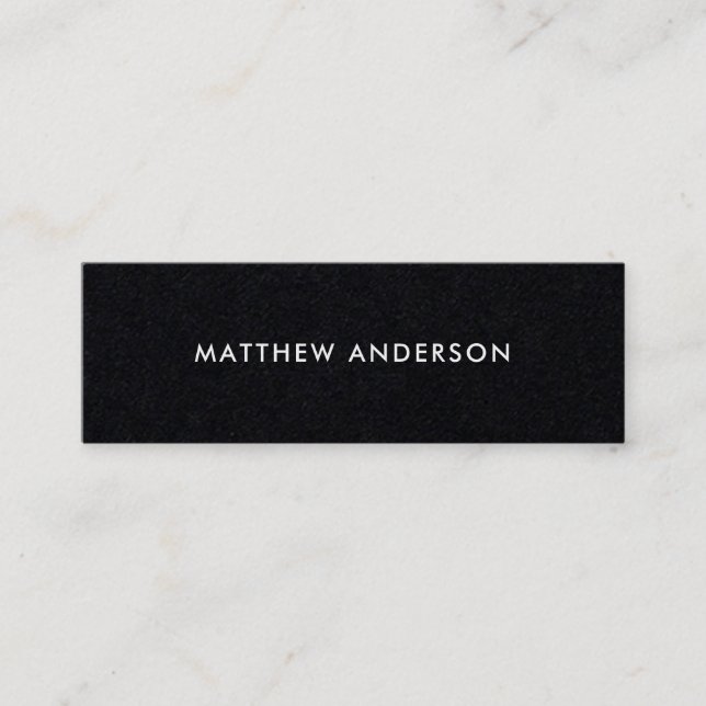 Black, skinny business cards (Front)
