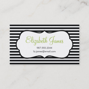 Black Skinny Stripe Business Card