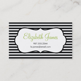 Black Skinny Stripe Business Card