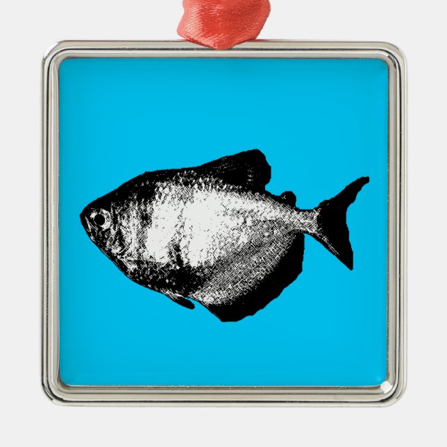 Black Skirt Tetra Metal Ornament (Front)