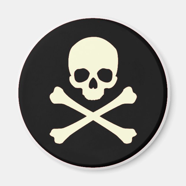 black skull and bones magnet (Front)