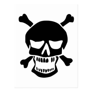 Black Skull And Crossbones Silhouette Postcard Black Skull And Crossbones Silhouette Postcard