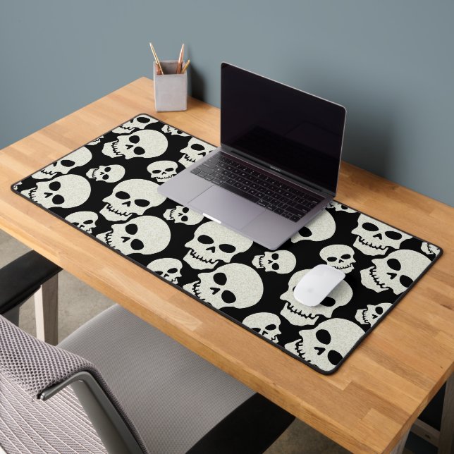 Black Skull Design Desk Mat (Office 2)
