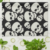 Black Skull Design Kitchen Towel (Folded)