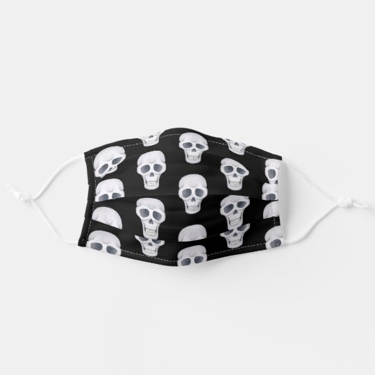 Black Skull Fun Designer Print Cloth Face Mask | Zazzle.com