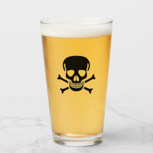 Black Skull glass tumbler