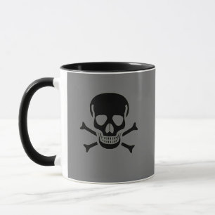 Black Skull gray black combo mug coffee mug