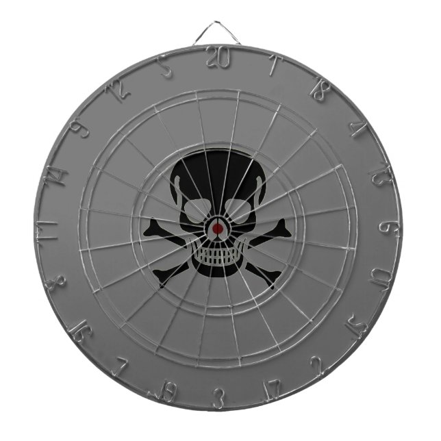 Black Skull gray dartboard (Front)