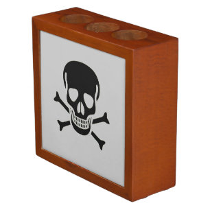 Black Skull gray desk organizer
