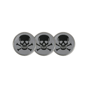 Black Skull gray golf ball markers