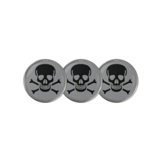Black Skull gray golf ball markers