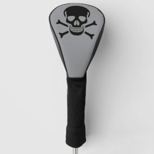 Black Skull gray golf club driver cover
