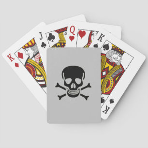 Black Skull gray Poker playing cards