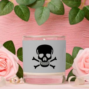 Black Skull gray scented candle