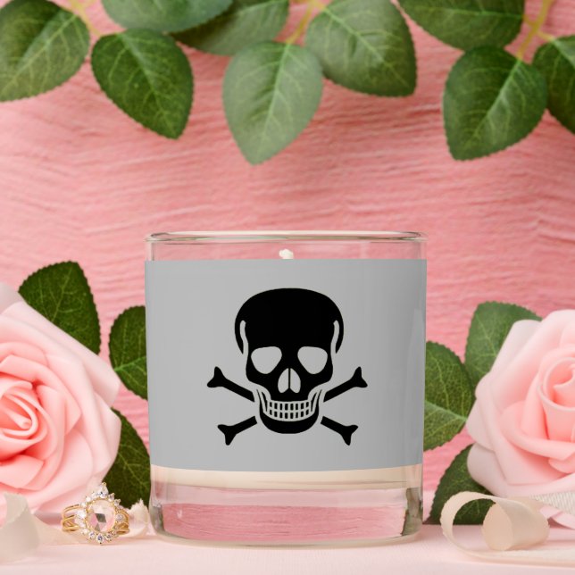 Black Skull gray scented candle (Wedding)