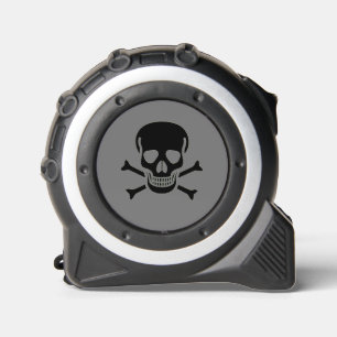 Black Skull gray tape measure